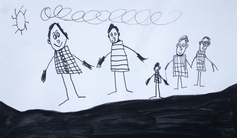 Marten Siim joonistas end koos perega kodutänavale jalutama.
Tartu Kroonuaia Kool
