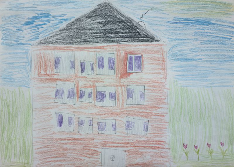 Indrek joonistas maja oma naabrusest.
Tartu Kroonuaia Kool
